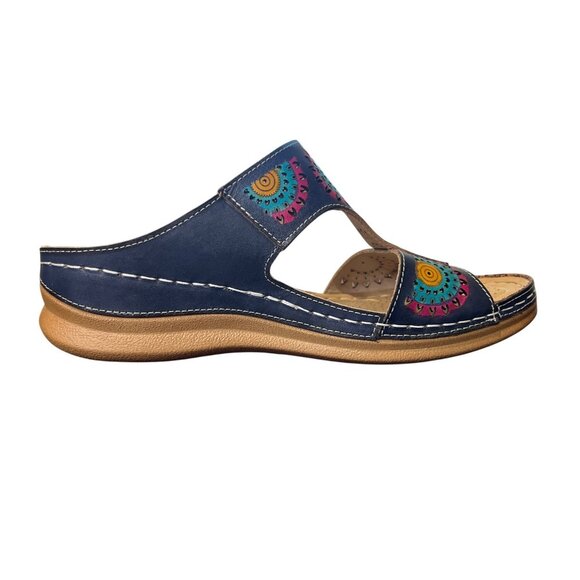 L'Artiste By Spring Step Artsy Sandals Blue Open-Toe Womens Size 38 / US 7.5-8 - Picture 5 of 11